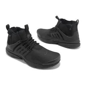 Nike 休閒鞋 Air Presto Mid Utility 男鞋 全黑 Triple Black 魚骨鞋 DC8751-003