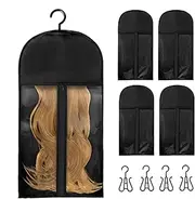 Wig Storage Bags with Hanger,Dust-proof Wig Organizer Storage Bags - Clear Wig Hanger, Portable Hairpieces Storage Bag Wig Travel Case for Hair Extensions, Wigs