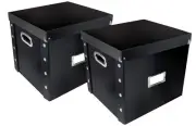 Snap-N-Store Vinyl Record Storage Box - 12" - 2 Pack - Crate Holds up to 75 V...