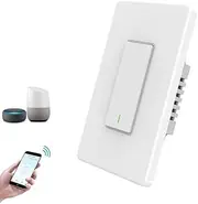 [Frafuo] Smart Switch-Single Pole (Not 3-Way) 2.4Ghz WiFi Smart Light Switch for Lights Compatible with Alexa and Google Home, Neutral Wire Required, Voice Control and Timer, White (1 Pack)