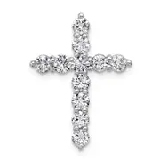 14k White Gold 1 1/2 Ct. Lab Grown Diamond VS/SI+ G+ Cross Chain Slide Pendant