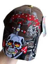 Ed Hardy Christian Audigier Skull Tiger Baseball Cap Hat Kills New One Size
