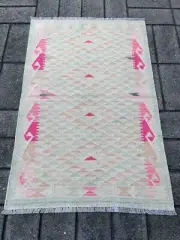 Hand Woven Afghan Wool Kilim, Size: 146 X 97 cm, Flat Woven Handmade Floor Rug