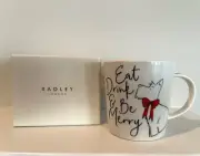 Radley London Bone China Terrier Mug "Eat Drink & Be Merry" Holiday - NEW in box