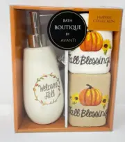 Avanti Harvest Welcome Fall Blessings 3-Pc Lotion Pump Fingertip Towels Gift Set