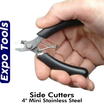 Micro SIDE CUTTER 4" Stainless Steel Spring Action Expo Tools 75536