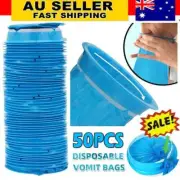 50X Sick Sealable Disposable Vomit Bags Sickness Travel Plane Motion Sea Car BKC