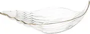 STOBAZA 1Pc Glass Fruit Plate with Gold Trim Conch Design Storage Tray for Home Dining Elegant Crystal Tableware for Snacks Desserts and Entertaining