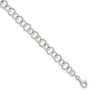 Sterling Silver 10Inch Polished Fancy Link Anklet