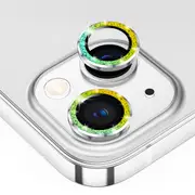 ZUSLAB iPhone 14 Camera Lens Protector, 9H Tempered Glass Camera Cover Screen Protector Metal Individual Ring for Apple (2022) - Sparkling Colourful