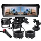 4.3" Dual Screen Monitor 4CH 4PIN 2x Reversing Camera Dual Mounts For Truck RV