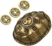 DECHOUS Turtle Shell Decor Divination Prop Zinc Alloy Coins Chinese Style Handicraft Lucky Home Decoration