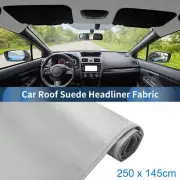 150G Suede Headliner Fabric 98"x57" Foam Backed for Car Roof Repair Light Gray