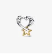 Genuine Pandora Lucky Star Heart Charm 763513C00