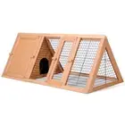Rabbit Hutch Chicken Coop 119cm x 51cm x 44cm Chicken Coop Large Run Wooden Cage