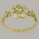 Solid 18k Yellow Gold Natural Peridot & Opal Womens Ring - Sizes 4 to 12