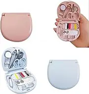 Lyvixora 2 Pack Mini Travel Sewing Kit - Ultimate Portable Emergency Sewing Kit with Threads, Needles & Scissors - Compact Plastic Box for Quick Fixes, Wedding Emergency & Beginners