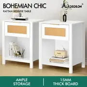 ALFORDSON 2x Bedside Table Nightstand Side End 1 Drawer Storage Shelf White
