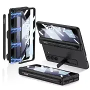 Magnetic Hinge Stand Case for Samsung Galaxy Z Fold5 Screen Protector Pen Holder