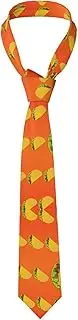 [LWJUWOKL] Food Pattern Funny Men'S Silk Tie Men'S Suit Tie Fashion Tie Printed Tie Wedding Party, Black, One Size