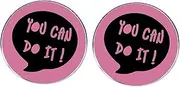 [ZENRUIMING] 2 Pcs You Can Do It Lapel Pins, Feminist Circle Button Pins, Women's Inspirational Sayings Alloy Badge, 3cm(1.2"), Metal, no gemstone