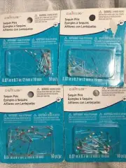 Sequin Pins 4 Packages NEW Colors 2mmx19mm 50 Pc Each Pkg. Craft