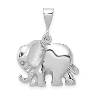 14k White Gold Elephant Charm WCH100