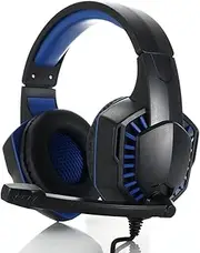 SY-GX20 Wired Headset On Ear Headphones with 3.5mm o Jack & with Mic Volume Control Over Ear Noise C ling Gamer Headphones Gaming Earphone for Cellphones Laptop Computer Games Tablet Blue