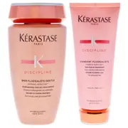 Discipline Kit by by Kerastase for Unisex - 2 Pc Kit 8.5oz Discipline Bain Fluidealiste No Sulfates Smooth-in-Motion Shampoo, 6.8oz Discipline Fondant Fluidealiste Smooth-in-Motion Care