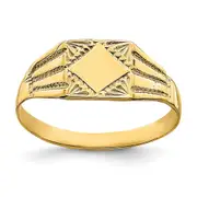 14k Yellow Gold Square Baby Band Ring