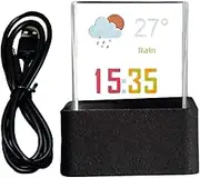Clock 3D Hologram, WiFi Desk Clock, 3D Photo Display Clock, Transparent Digital Clock, Desk Decor Clock, Real-Time Weather Station, GIF Animation Clock, Photo Album Clock, Holographic Desk Clock, Home