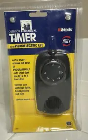 Woods 2001 Outdoor Mechanical Timer with Photoelectric Eye, 24-Hours