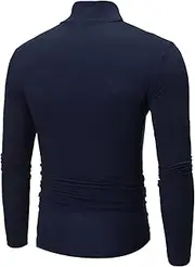 [Chounliem] Male Winter Warm High Collar Fashion Thermal Underwear Men Basic Plain T Shirt Blouse Pullover Long Sleeve Big