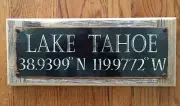 Lake Tahoe Longitude Latitude Geography Map Poster Vintage Metal Sign Home Decor