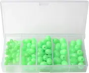100Pcs Night Fishing Floats Bead Soft Glow in The Dark Fishing Beads Silicone Luminous Fishing Beads for Pool Lake River