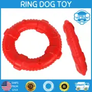 Dog Toy Rubber Mini Chew Ring Fetch Puppy Dog K9 Red Toy Aggressive Teething Aid