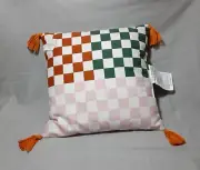 New Target Playground Decorative Reversible Throw Pillow Checkered sz:14'' Plaid