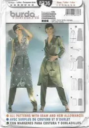A123 BURDA 8336: TOP,PATS & SKIRT SIZE 8-20 SEWING PATTERN