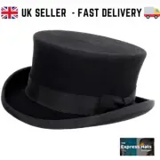 Hawkins Children's Black wool felt Top Hat with wide band and side bow detail.