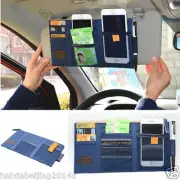 Car Sun Shield Board Storage CD Case Card Bag tissue boxes Phone Bag Blue (for: Kia)