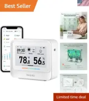 9-in-1 Temperature and Humidity Sensor with Weather Forecast - Modern Design