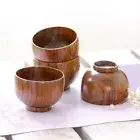 Japanese Style Wooden Bowl Soup Salad Rice Cereal Food Wood Tableware Containers