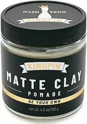 (70ml) - Matte Clay Pomade by Kingpin Barber Co. all day flexible hold in travel size (70ml)