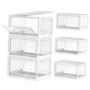 Clear Storage Bin with Lid 3 Pack 【Stackable & Sturdy】Plastic 3 Tier-3Lids