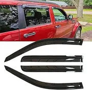 Original 4pcs Waterproof Wind Deflector, Outside Mount Tape-On Waterproof Protective Rain Guards Set, Sunroof Side Window Visors Compatible with 2007-2012 Dodge Nitro 94307