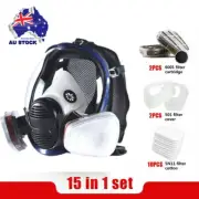 Gas Mask 15 in 1 Full Face Painting Chemical Spray Respirator Vapour Safety 6800