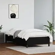 Bed Frame Black 106x203 cm King Single Size Faux Leather Modern Bedroom Furniture