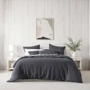 Bianca Kahlani Queen Charcoal Polyester Quilt Cover Set