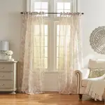 Elrene Home Fashions Westport Floral Tie-Top Sheer Curtain Panel, 52 x 84