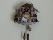 Traditional Black Forest Cuckoo Clock German Design Wood Chopper Auto Night